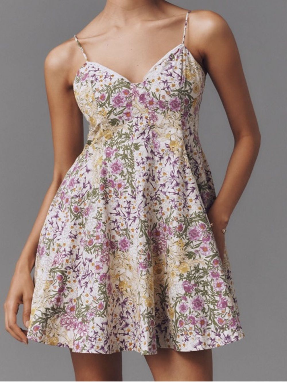 Anthropologie Maeve fit and flare lace trim adorable mini dress babydoll small